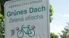 Znaení Grünes Dach Radweg