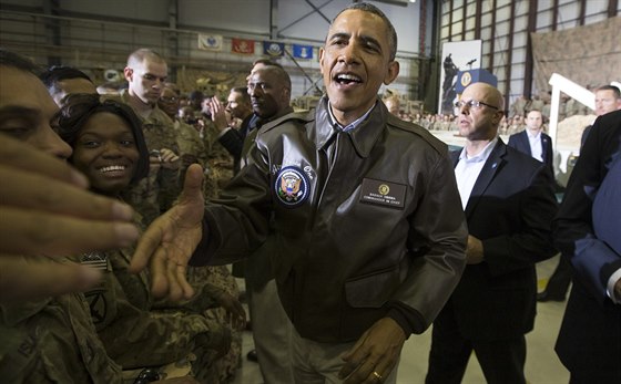 Americký prezident Barack Obama na základn Bagrám v Afghánistánu (25. kvtna...