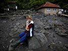 Následky povodní v bosenské vesnici Topi Polje (20. kvtna 2014)