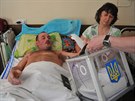 Pedstavitelé volební komise zavítali i do lvovské nemocnice (25. kvtna 2014)