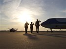 Air Force One s americkým prezidentem Barackem Obamou na palub po návratu z...