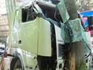 Nehoda kamionu na silnici mezi Folmavou a Babylonem na Domalicku.