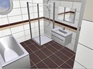 Vizualizace: koupelna s obklady Optica