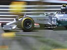 Nico Rosberg z Mercedesu pi tréninku na VC Monaka