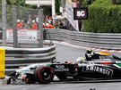 Sergio Perez ze stáje Force India zniil v Monaku svj monopost.