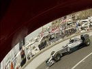 Nico Rosberg s mercedesem ve Velké cen Monaka.