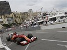 Fernando Alonso z Ferrari ve Velké cen Monaka