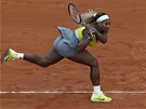 Serena Williamsová bojuje ve druhém kole Roland Garros proti panlce...