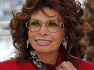 Sophia Lorenová na promítání filmu La voce umana, který reíroval její syn...