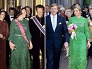Nizozemská královna Beatrix v roce 1981 a souasná královna Máxima v roce 2014