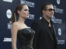 Angelina Jolie a Brad Pitt na premiée filmu Zloba - Královna erné magie...