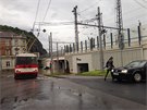 Pívalové det zaplavily silnice v Ústí nad Labem (24. 5. 2014).