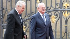 Slovenský prezident Ivan Gašparovič před odchodem z funkce navštívil v Praze...