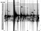 Denní seismogram stanice Kraslice ze soboty 31. kvtna 2014