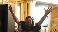 Richard Kraj�o ve studiu Sono b�hem natá�ení sedmé studiové desky kapely...