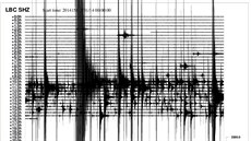 Denní seismogram stanice Luby ze soboty 31. kvtna 2014
