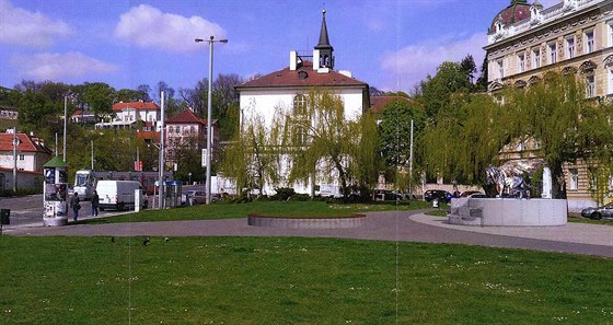 Vizualizace pomníku letcm RAF na praském Klárov.  Dvoumetrovou sochu...