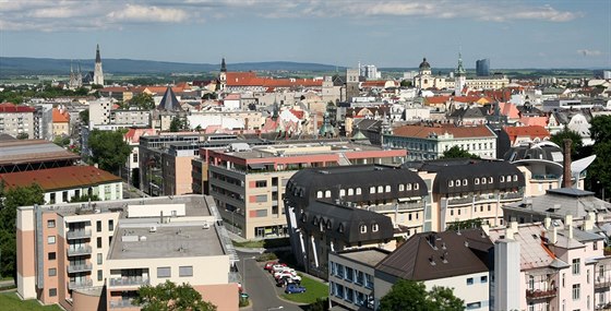 Panorama Olomouce. Pohled z budovy Silo Tower u nádraí Olomouc-msto.