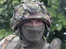 Ukrajinský voják u Slavjansku (31. kvtna 2014)