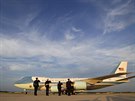 Air Force One s Barackem Obamou na palub odlétá do Polska (2. ervna 2014)