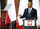 Americký prezident Barack Obama bhem projevu ve Varav (4. ervna 2014)