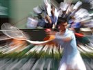 Srbský tenista Novak Djokovi byl zajímav zachycen fotoaparátem v semifinále...