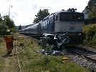 Dopoledne se u Rosic na Brnnsku srazilo osobní auto s vlakem, sráku nepeil...