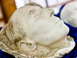 Na masce sochaře Ladislava Šalouna jsou v sádře i umělcovy vlasy a obočí.