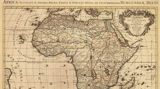 Jaillot, Alexis-Hubert, Afrika rozdělená na říše, království a státy, 1694