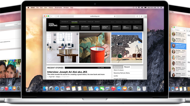 OS X Yosemite od Applu mn design i funkce.