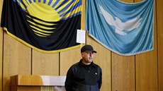 Velitel proruských separatist v Slavjansku Vjaeslav Ponomarjov (14. dubna...