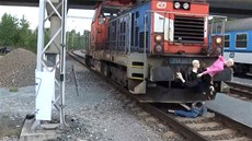 Simulace sráky s lokomotivou