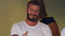 Bývalý anglický reprezentant David Beckham během přípravného utkání v Miami...
