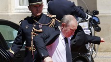 Ruský prezident Vladimir Putin pijel na normandskou plá Sword. (6. ervna