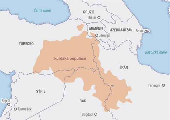 Mapka - kurdsk populace
