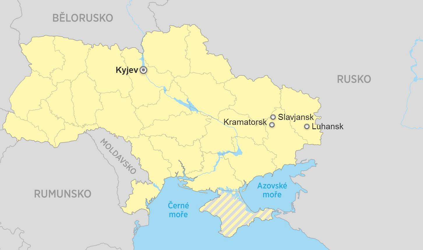 kyjev mapa Fotogalerie: Mapa Ukrajiny Kramatorsk Slavjansk Luhansk Kyjev kyjev mapa