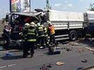 Nehoda dvou nákladních aut zastavila provoz na trboholské radiále. Jeden z