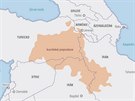 Mapka - kurdská populace