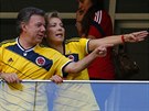 KOUKEJ! Kolumbijský prezident Juan Manuel Santos se svou manelkou navtívil...
