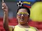 FANYNKA. Ekvádorská píznivkyn ped prvním duelem svého týmu na svtovém...