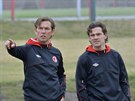 Nový trenér fotbalové Slavie Alex Pastoor  trénoval 4. bezna poprvé své...