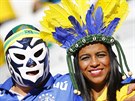 Braziltí fanouci v oekávání úvodního utkání mistrovství svta.