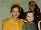Bývalá belgická královna Paola se synem (70. léta)