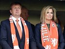 Nizozemský král Willém-Alexander a královna Máxima na fotbalovém ampionátu v...
