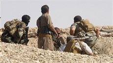 Kurdští bojovníci v provinci Dijála (18. června 2014)