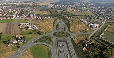 Mimoúrovová kiovatka na obchvatu Budjovic mezi ulicemi Ledenická a...