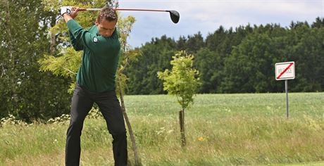 Golfista Roman ebrle na domácím ampionátu v Teli