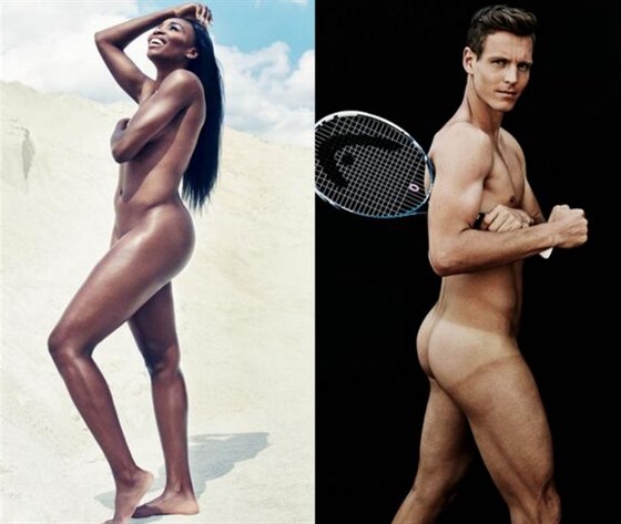 Venus Williamsová a Tomá Berdych pózují pro asopis ESPN.