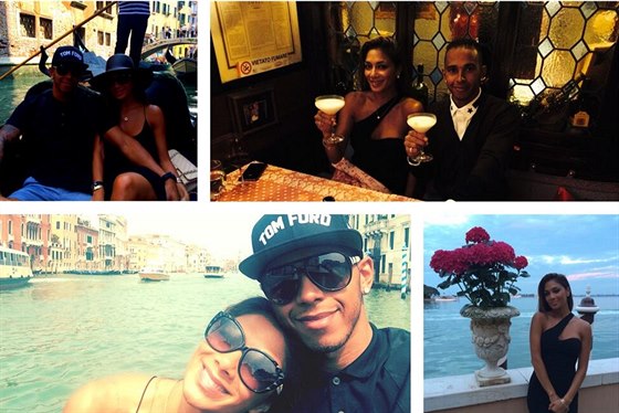 Kolá fotek z romantické dovolené v Benátkách vystavil Lewis Hamilton na...