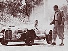 Závod Lochotínský okruh - 1949 - start automobil tídy 750 ccm, repro z knihy...
